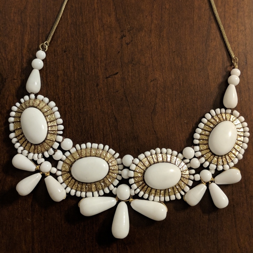 White Statement Necklace